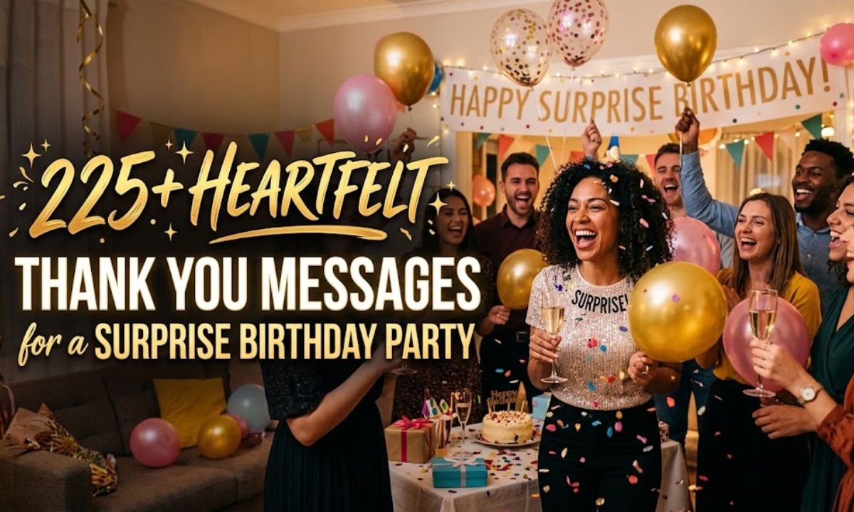 THANK YOU FOE A SURPRISE BIRTHDAY PARTY